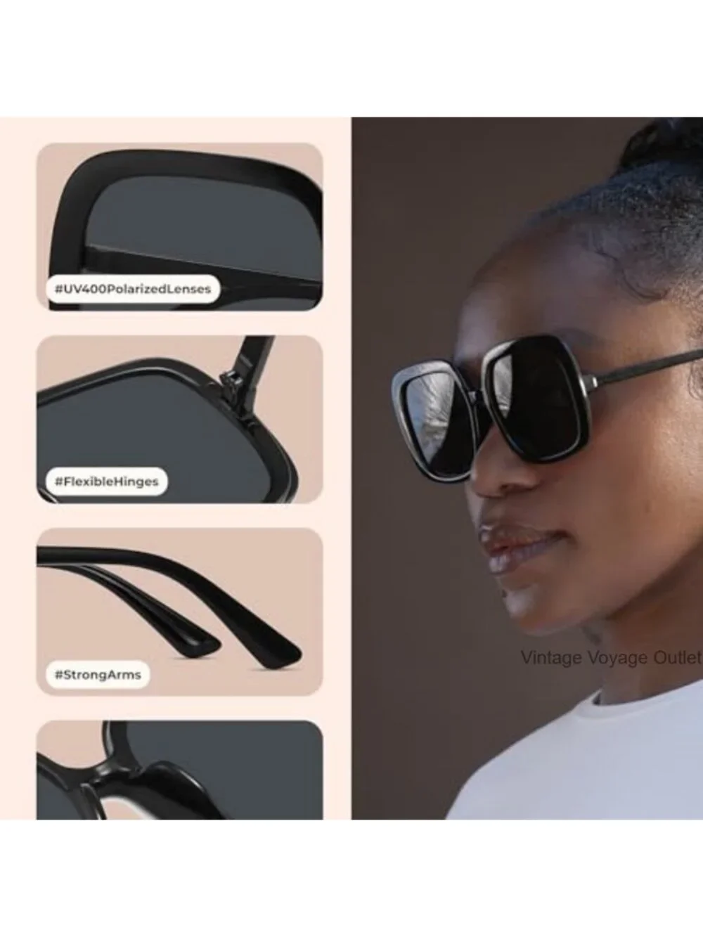 Oversized Polarized Sunglasses for Women Retro UV400